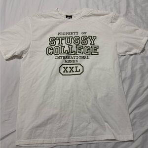 Stussy White College Graphic Tee